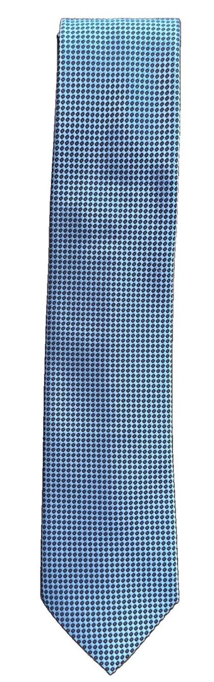 Geoff Nicholson 100% Silk Necktie Tie Blue Pink Geometric Pattern Made In Italy